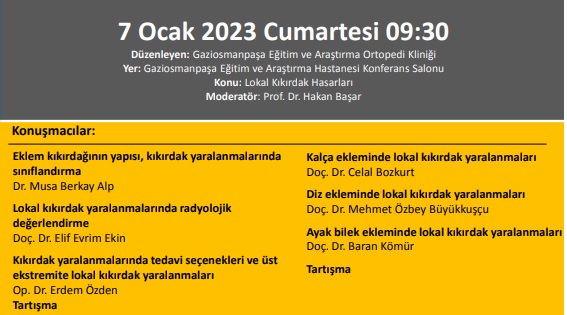 ''Lokal Kıkırdak Hasarları'' Gaziosmanpaşa Eğitim Ve Araştırma Hastanesi Ortopedi Kliniği
