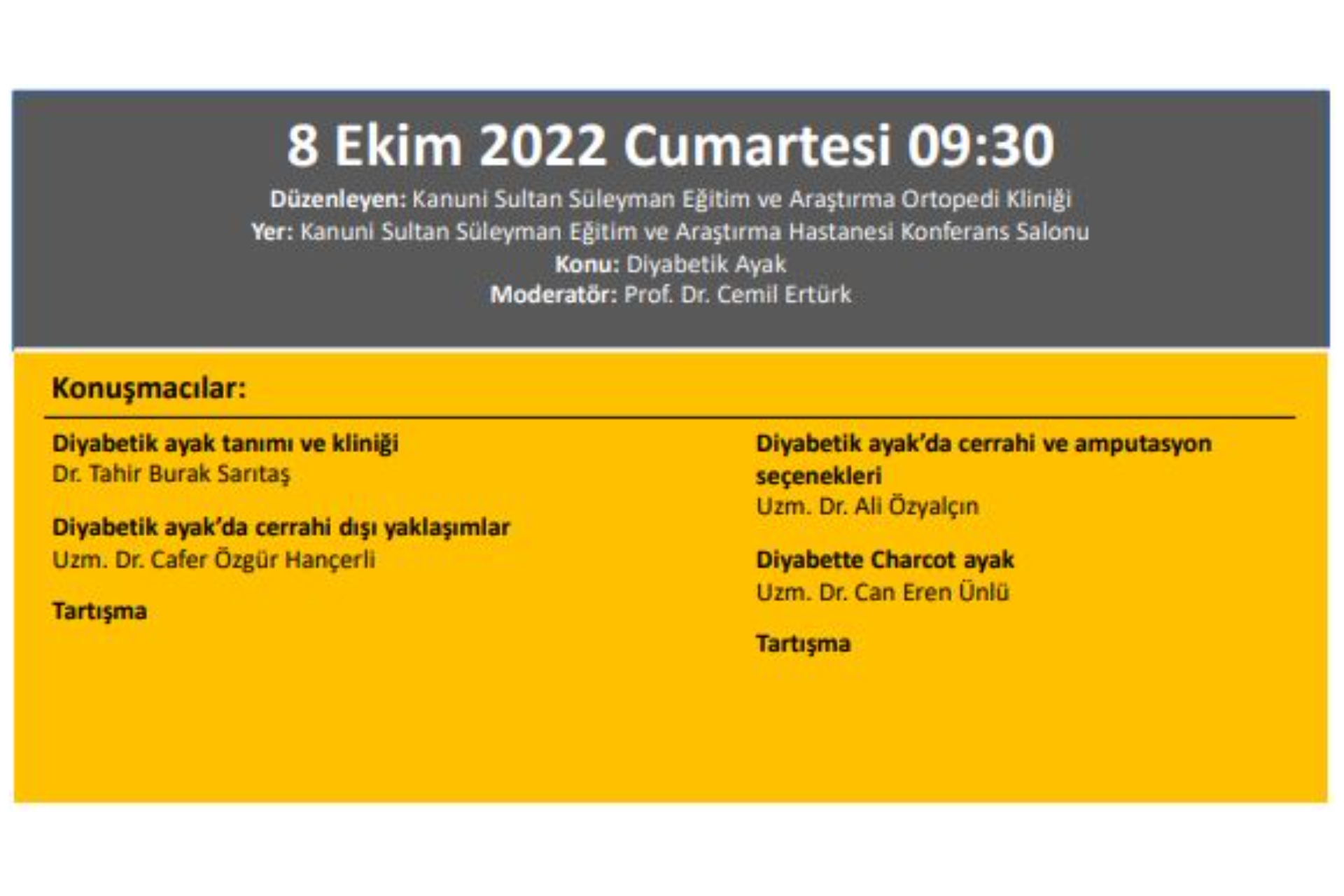 08.10.2022 Totder Set - ''Diyabetik Ayak'' Kanuni Sultan Süleyman Eğitim Ve Araştırma Hastanesi Ortopedi Ve Travmatoloji Kliniği