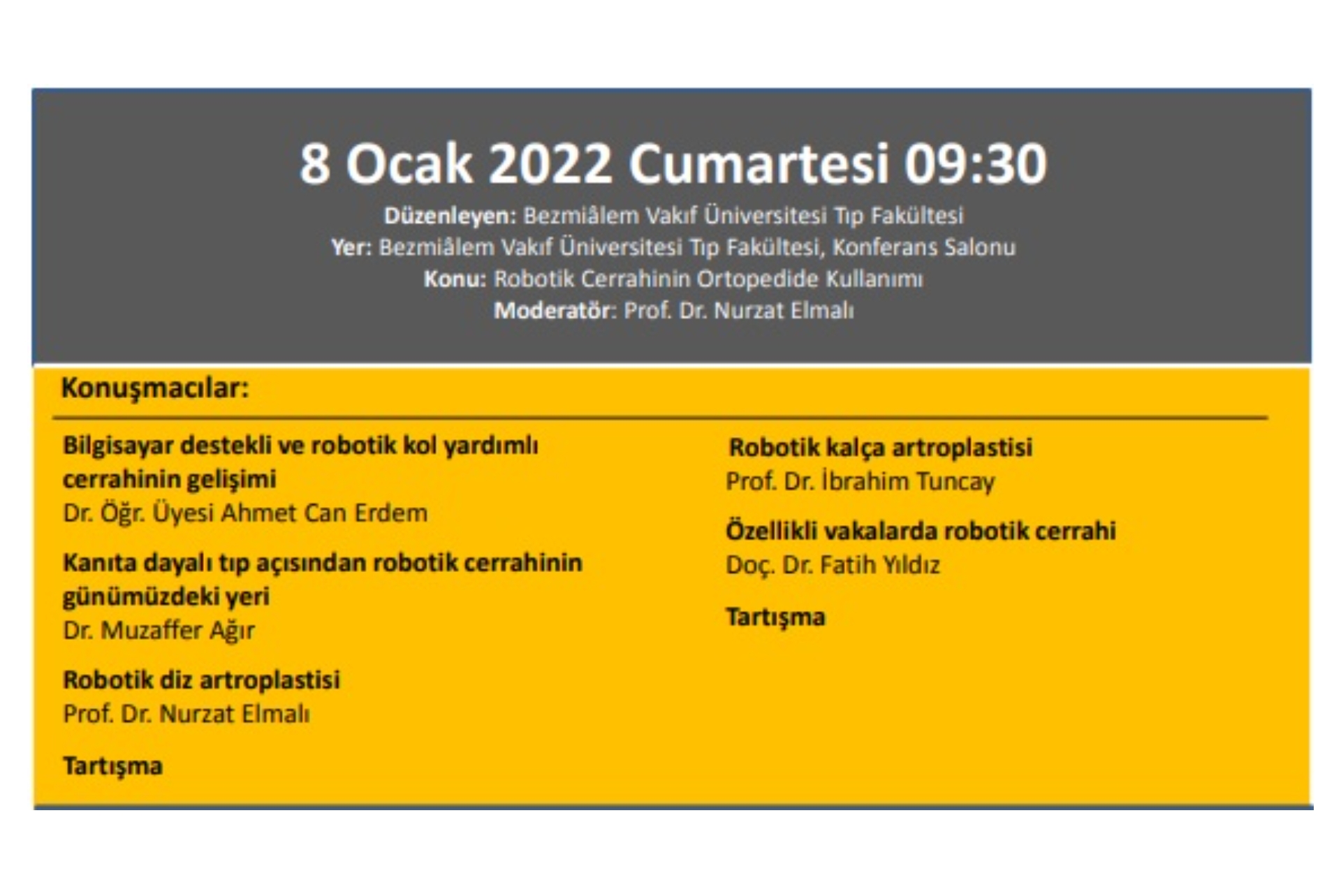 08.01.2022 Totder Set ''Robotik Cerrahinin Ortopedide Kullanımı''