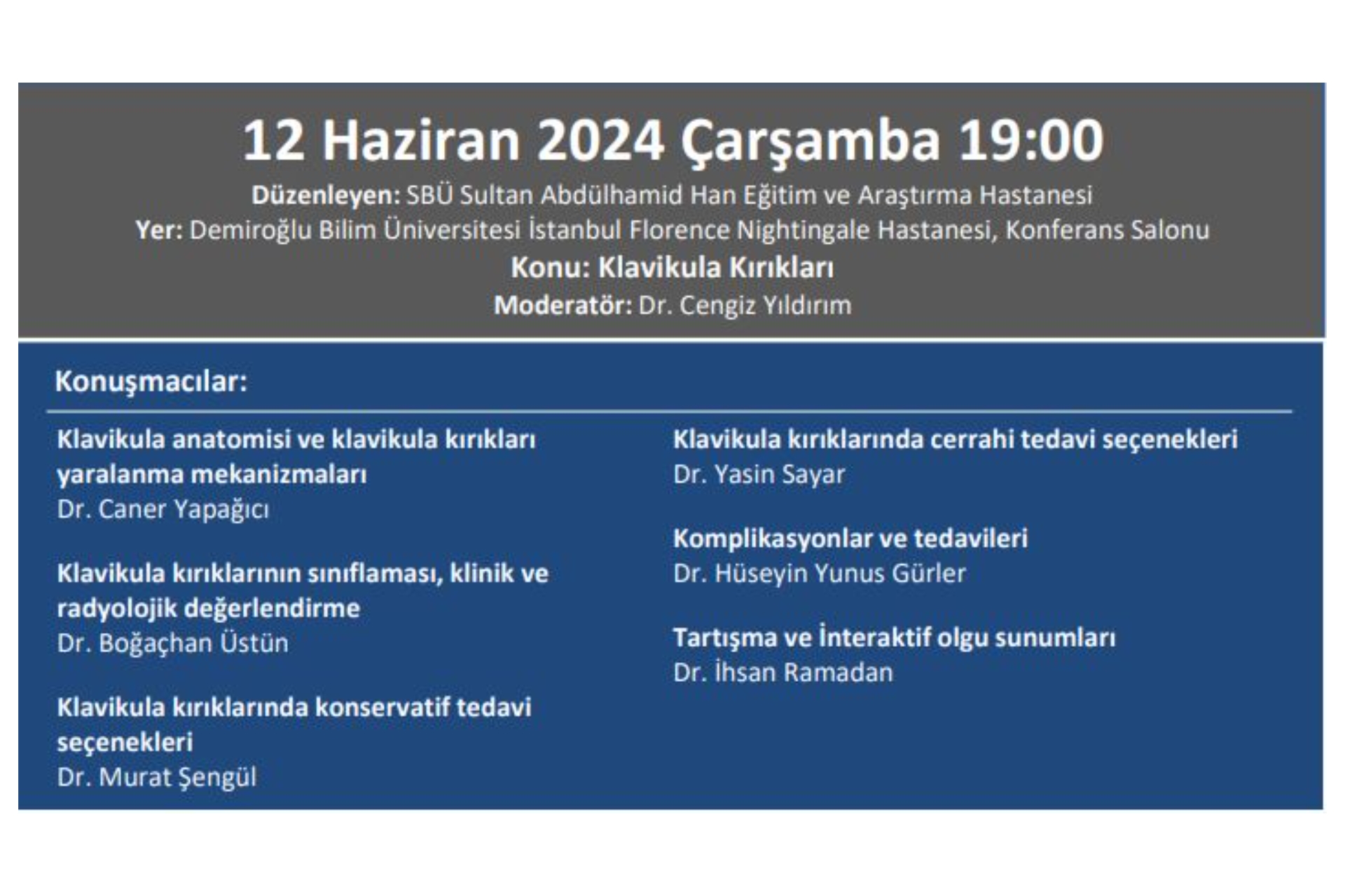 12.06.2024 Totder Travma - ''Klavikula Kırıkları'' Sultan Abdülhamid Han Eğitim Ve Araştırma Hastanesi Ortopedi Ve Travmatoloji Kliniği
