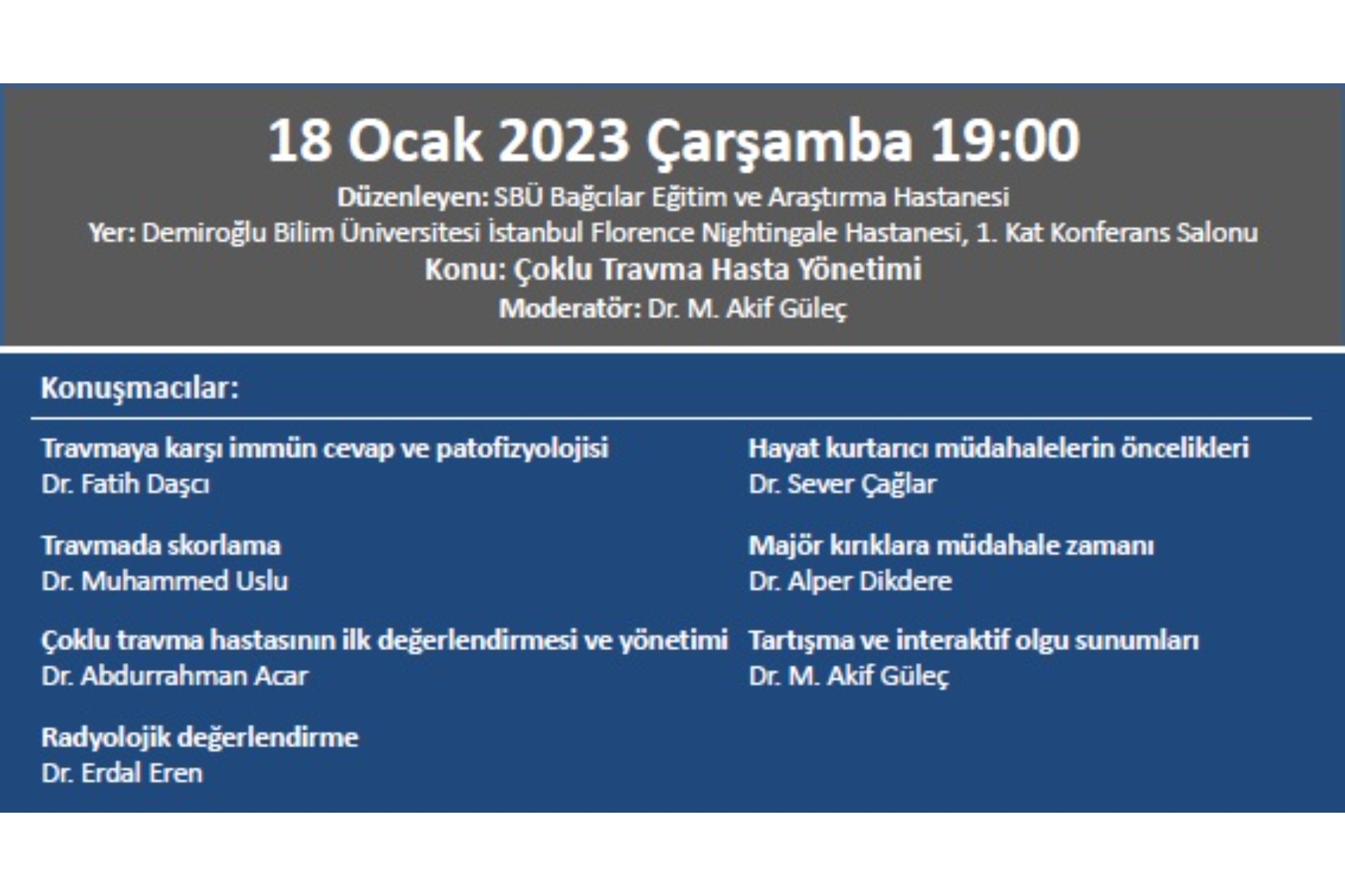 18.01.2023 Totder Travma -  ''Çoklu Travma Hasta Yönetimi'' Sbü Bağcılar Eğitim Ve Araştırma Hastanesi Ortopedi Ve Travmatoloji Kliniği