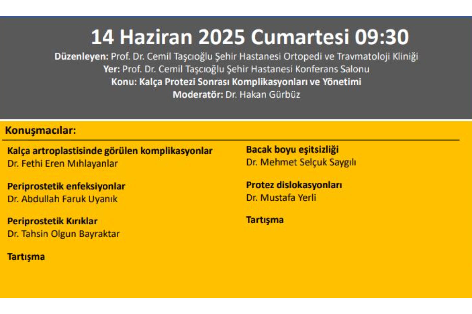 TOTDER SET - ''Kalça Protezi Sonrası Komplikasyonları ve Yönetimi''