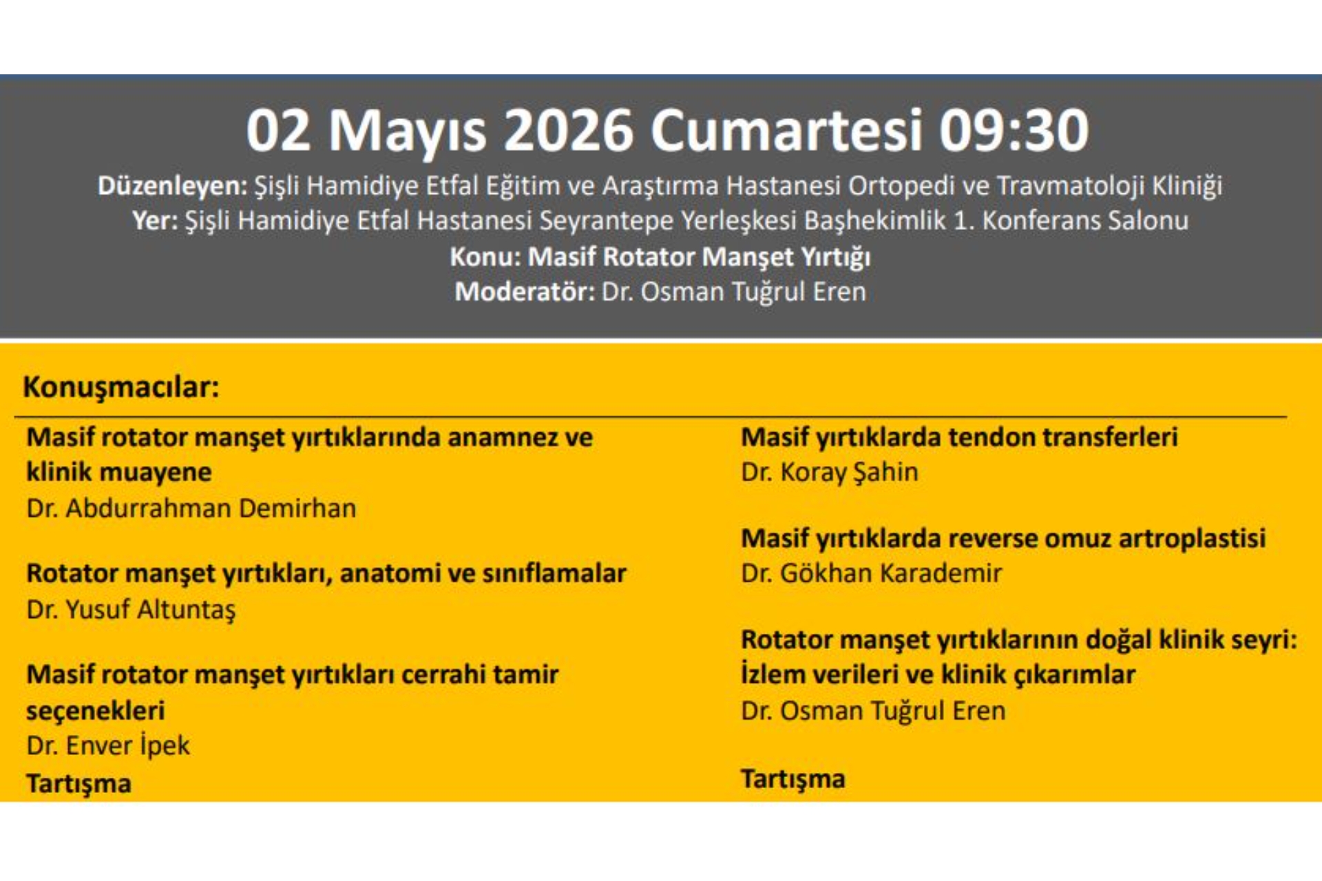 TOTDER SET - ''Masif Rotator Manşet Yırtığı''