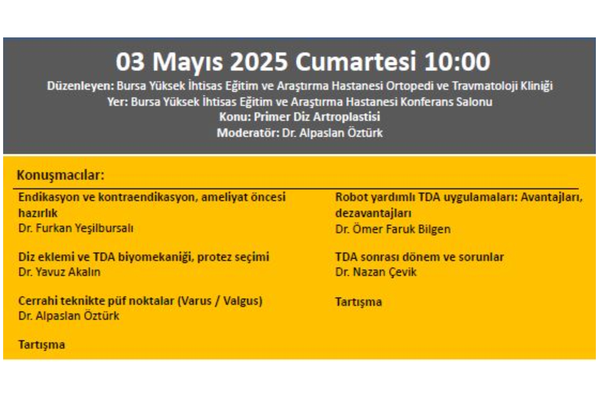 TOTDER SET - ''Primer Diz Artroplastisi''