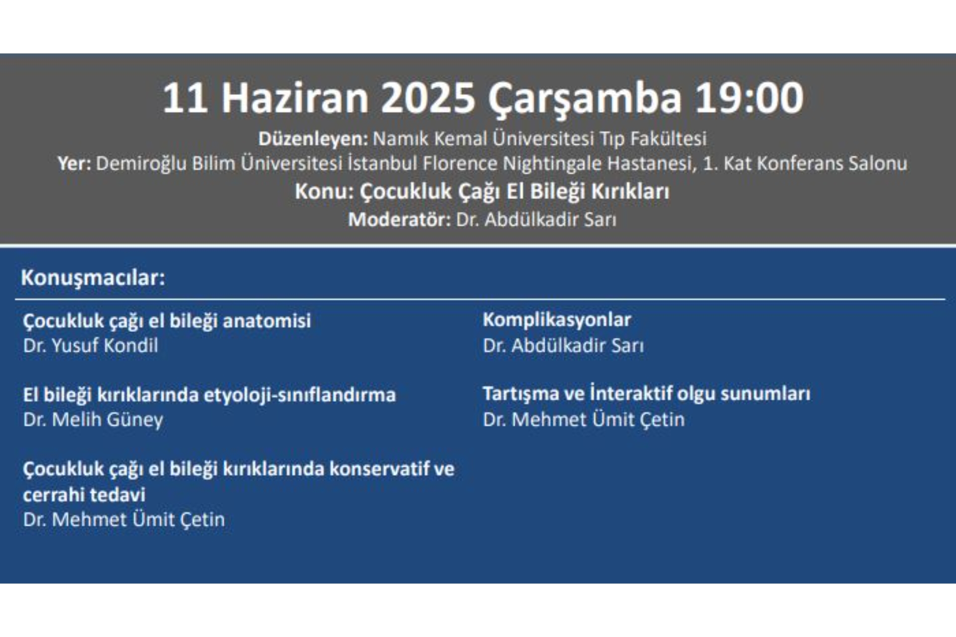 TOTDER Travma - ''Çocukluk Çağı El Bileği Kırıkları''